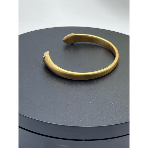 Stella & Dot Ansley Crystal Pave Semi-Shiny‎ Gold Tone Cuff Bracelet B384G - Picture 5 of 13